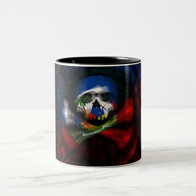 Taza Bicolor Bandera de pirata haitiana (Centro)