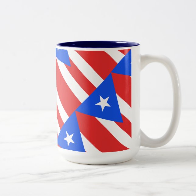 Taza Bicolor Bandera de Puerto Rico (Derecha)
