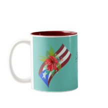 Bandera de Puerto Rico con flor de maga