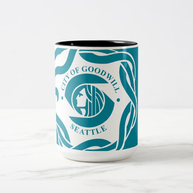 Taza Bicolor Bandera de Seattle (Washington) (Centro)