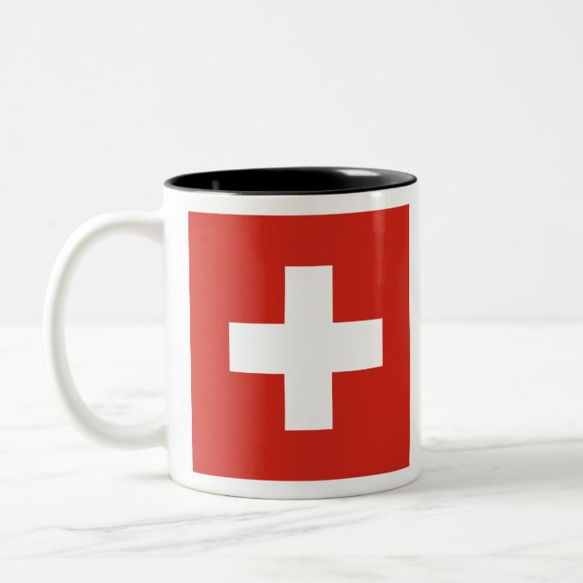 Taza Bicolor Bandera de Suiza (Izquierda)