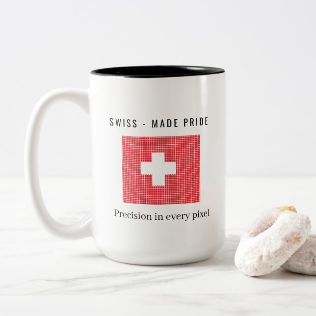 Taza Bicolor Bandera de Suiza (Con donut)