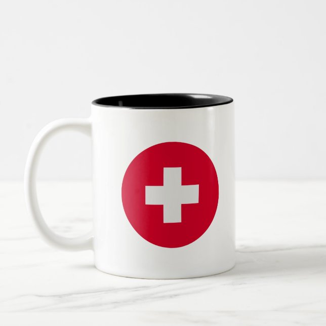 Taza Bicolor Bandera de Suiza (Izquierda)