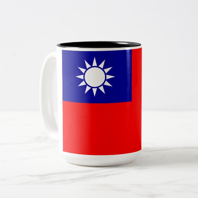 Taza Bicolor Bandera de Taiwán (Anverso izquierdo)
