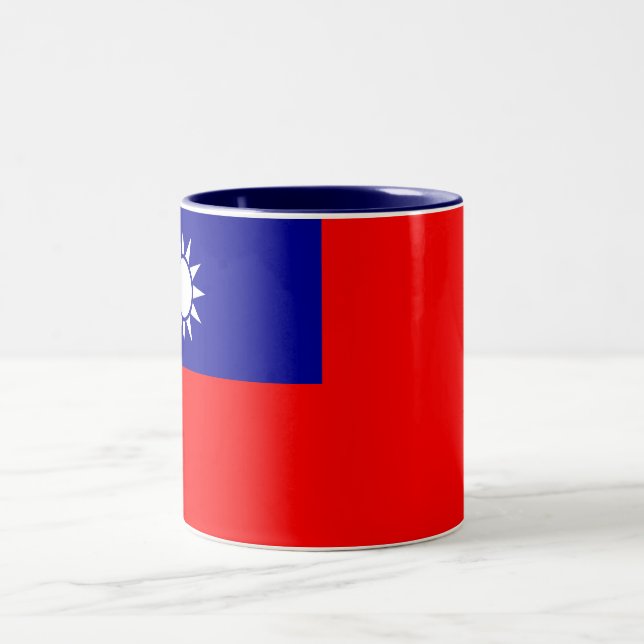 Taza Bicolor Bandera de Taiwán (Centro)