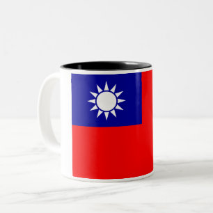 Taza Bicolor Bandera de Taiwán: República de China, Taipéi Chin