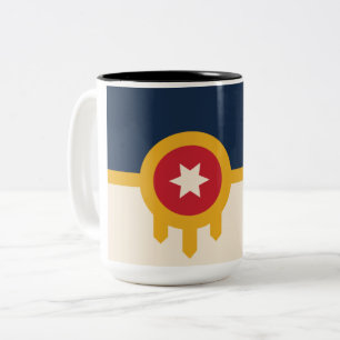Taza Bicolor Bandera de Tulsa (Oklahoma)