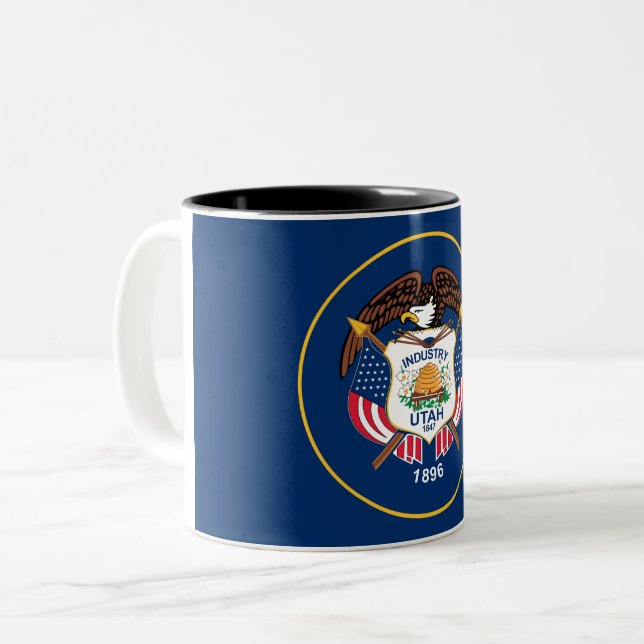 Taza Bicolor Bandera de Utah (Anverso izquierdo)