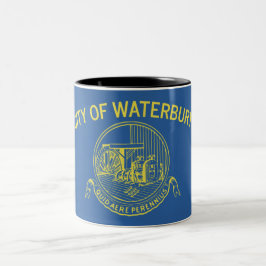 Taza Bicolor Bandera de Waterbury (Connecticut)