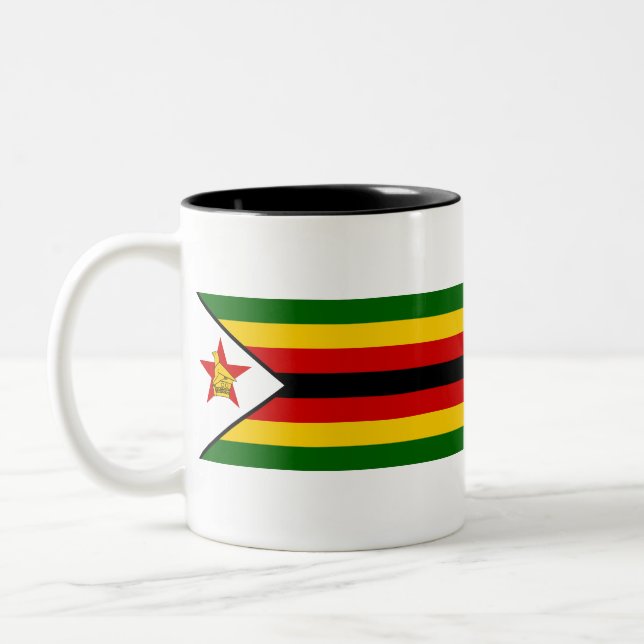 Taza Bicolor Bandera de Zimbabue (Izquierda)