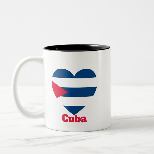Taza Bicolor Bandera del Corazón de Cuba (Izquierda)
