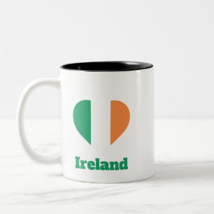 Taza Bicolor Bandera del Corazón de Irlanda