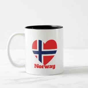 Taza Bicolor Bandera del Corazón de Noruega