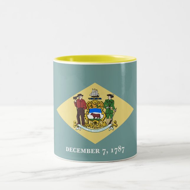 Taza Bicolor Bandera del estado de Delaware (Centro)