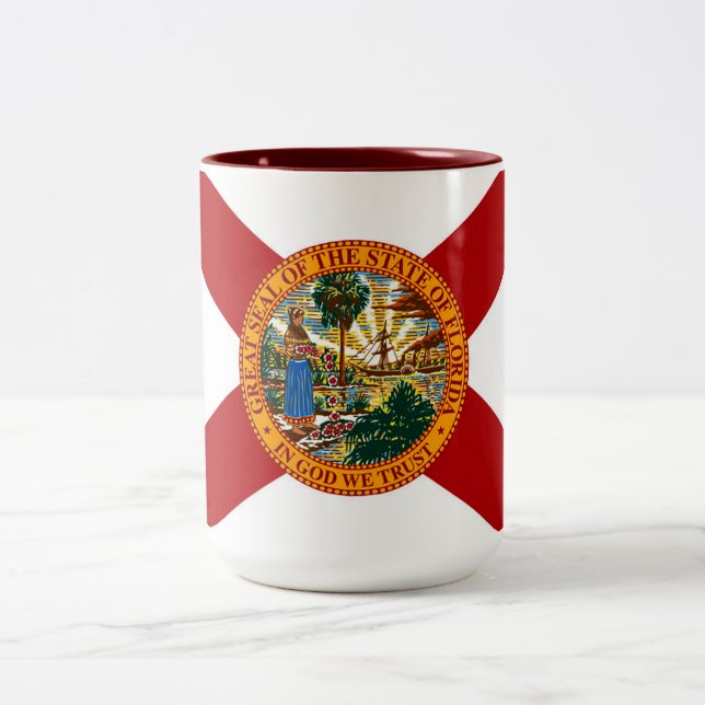 Taza Bicolor Bandera del estado de Florida (Centro)