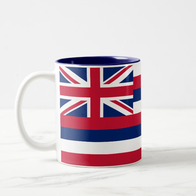 Taza Bicolor Bandera del Estado de Hawái (Izquierda)