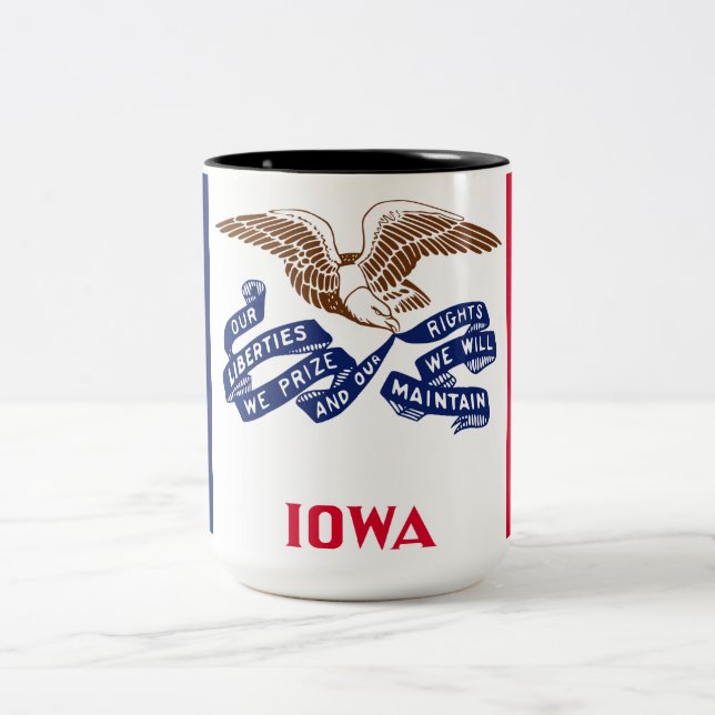 Taza Bicolor Bandera del Estado de Iowa (Centro)