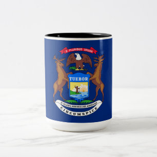Taza Bicolor Bandera del estado de Michigan