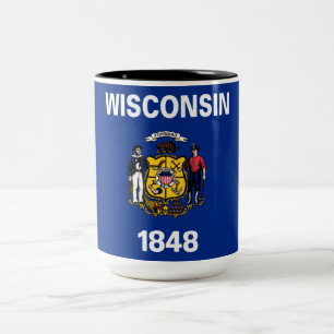 Taza Bicolor Bandera del Estado de Wisconsin