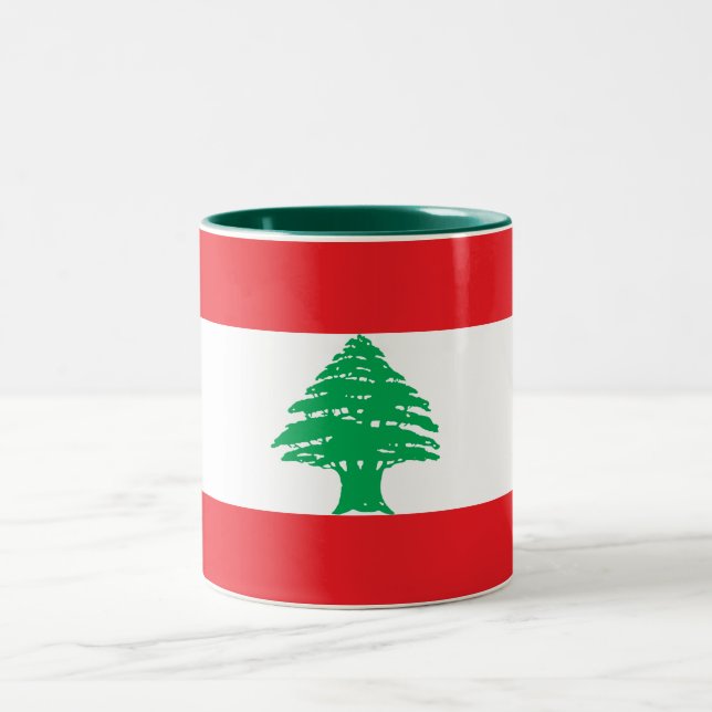Taza Bicolor Bandera del Líbano (Centro)