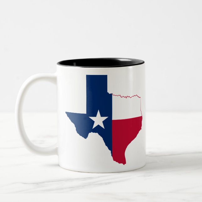 Taza Bicolor Bandera del mapa de Texas (Izquierda)
