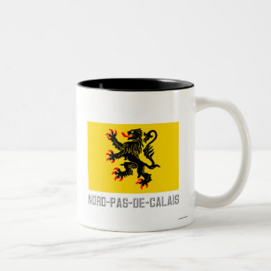 Taza Bicolor Bandera del Nord-Pas-de-Calais con nombre