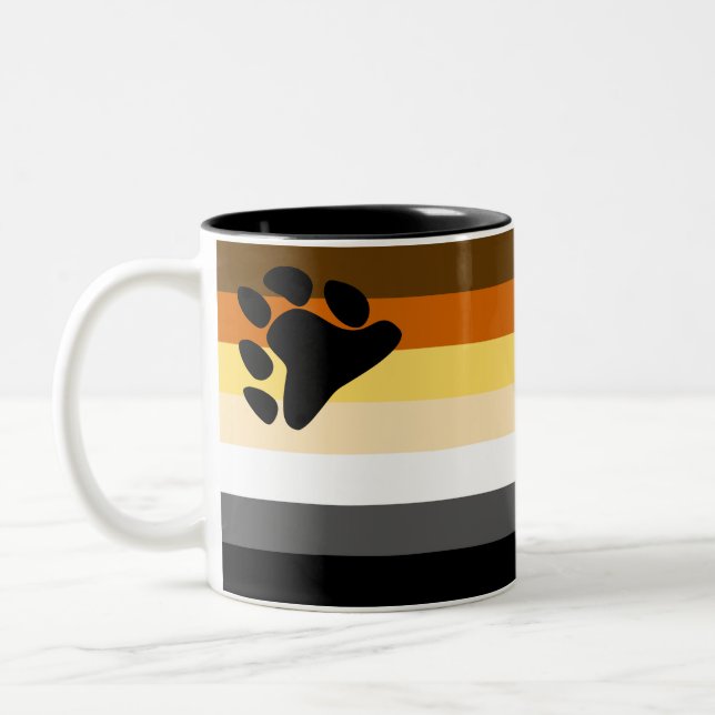 Taza Bicolor Bandera del orgullo del oso (Izquierda)