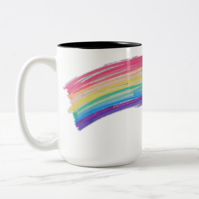 Taza Bicolor Bandera del Orgullo Iris (Izquierda)