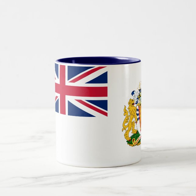Taza Bicolor Bandera del Territorio Antártico Británico (Centro)