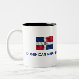 Taza Bicolor Bandera Dominicana Simple | Orgullo Diario