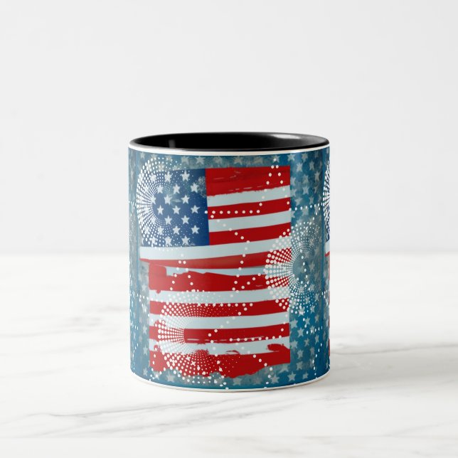 Taza Bicolor Bandera estadounidense (Centro)