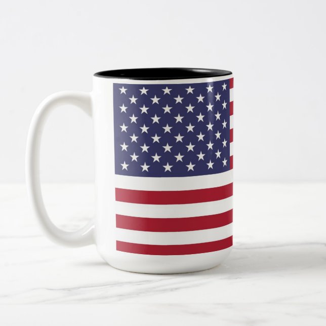 Taza Bicolor Bandera estadounidense (Izquierda)