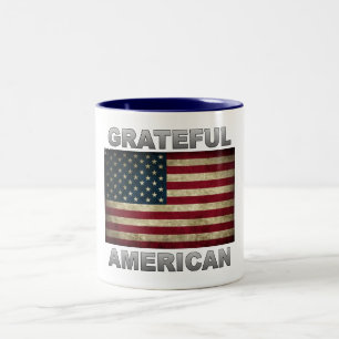 Taza Bicolor Bandera estadounidense - Americano agradecido