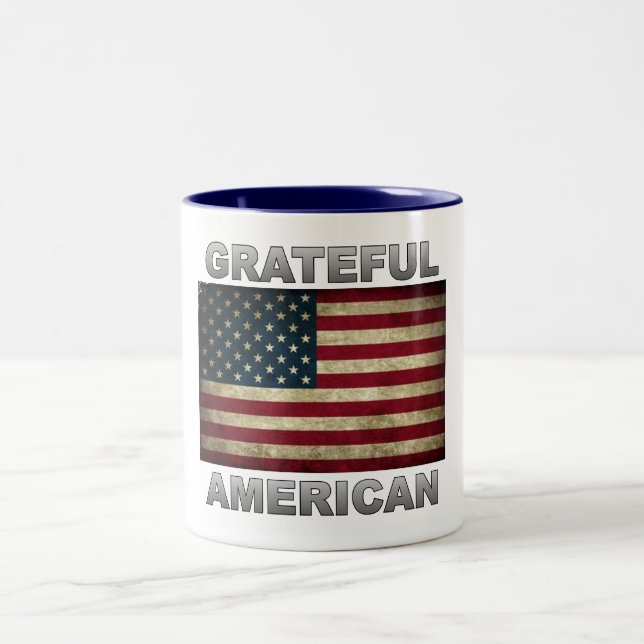 Taza Bicolor Bandera estadounidense - Americano agradecido (Centro)