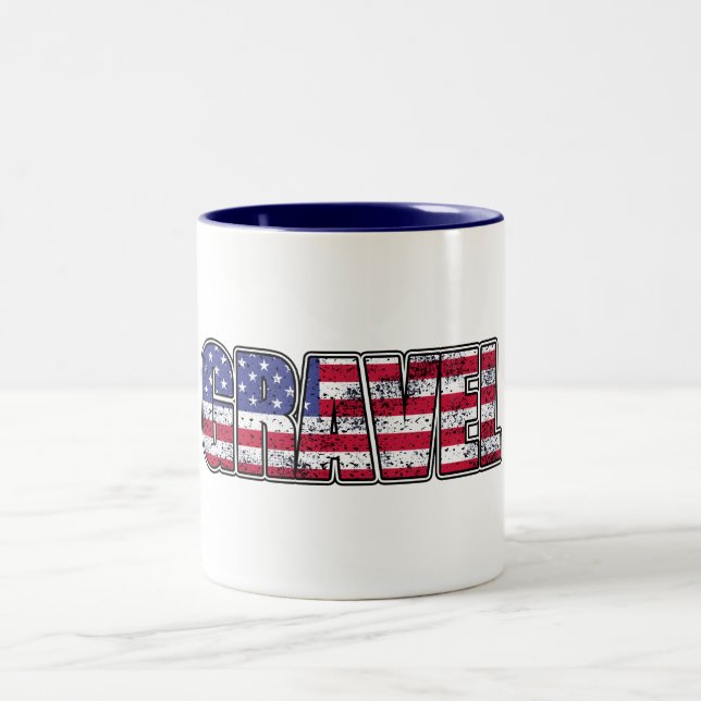 Taza Bicolor Bandera estadounidense de ciclismo de grava (Centro)