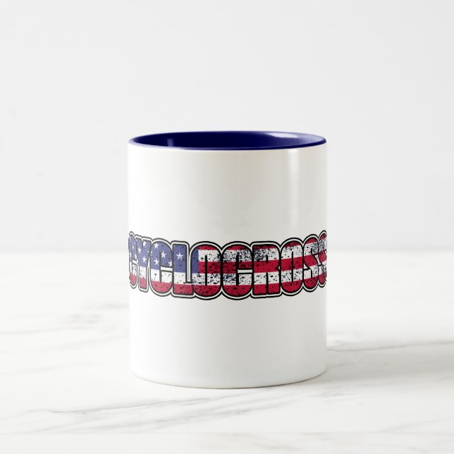 Taza Bicolor Bandera estadounidense de Cyclocross (Centro)