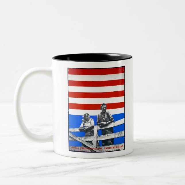Taza Bicolor Bandera estadounidense fotos antiguas de Estados U (Izquierda)