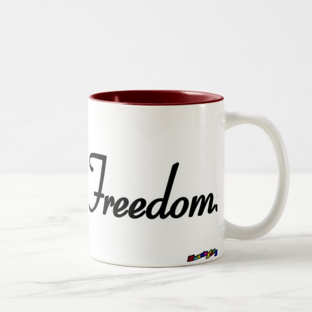Taza Bicolor Bandera estadounidense - ¡Libertad! -gastadas (Derecha)