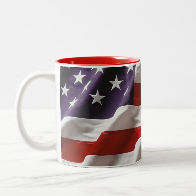 Taza Bicolor Bandera estadounidense patriótica (Izquierda)