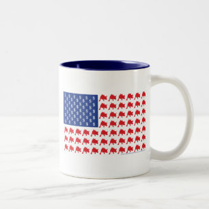 Taza Bicolor Bandera estadounidense patriótica de Wall Street