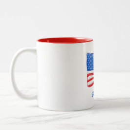 Taza Bicolor Bandera estadounidense patriótica personalizada