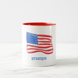 Taza Bicolor Bandera estadounidense patriótica personalizada