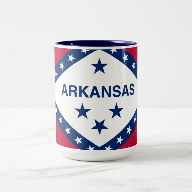 Taza Bicolor Bandera estatal de Arkansas (Centro)