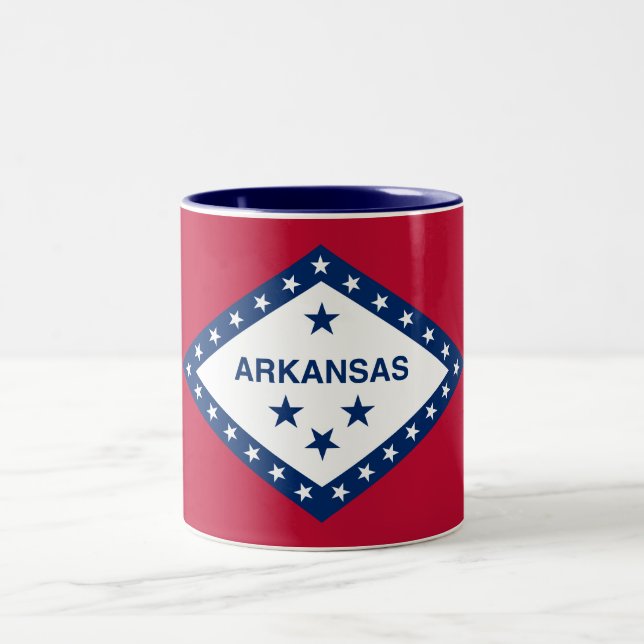 Taza Bicolor Bandera estatal de Arkansas (Centro)