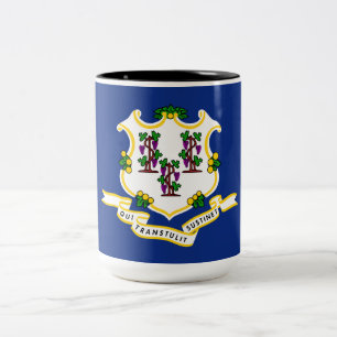 Taza Bicolor Bandera estatal de Connecticut