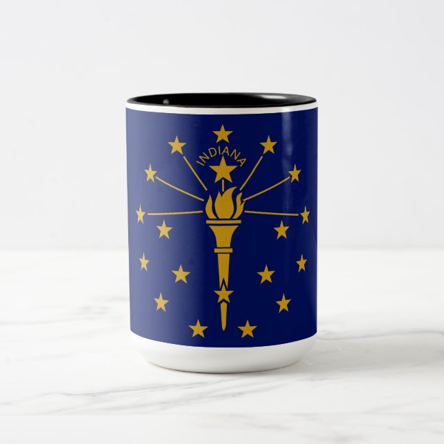 Taza Bicolor Bandera estatal de Indiana (Centro)