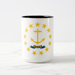 Taza Bicolor Bandera estatal de la isla de Rhode