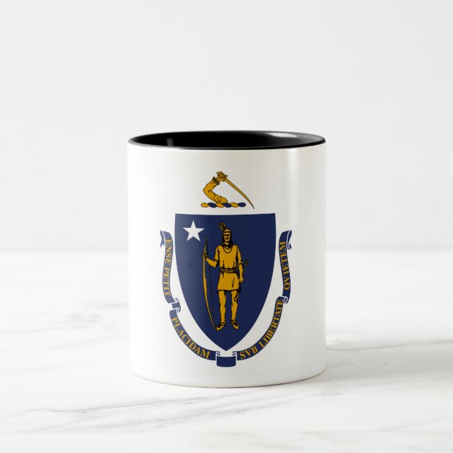 Taza Bicolor Bandera estatal de Massachusetts (Centro)