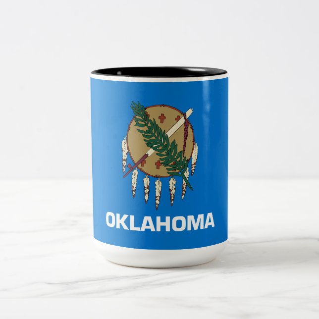 Taza Bicolor Bandera estatal de Oklahoma (Centro)
