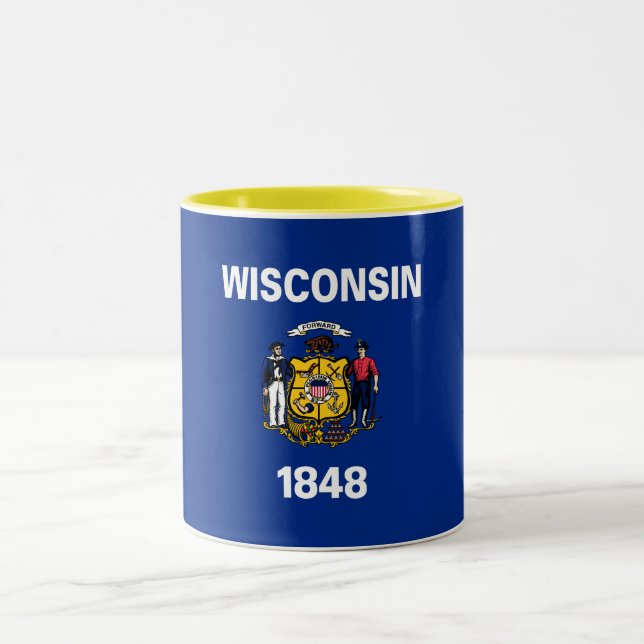 Taza Bicolor Bandera estatal de Wisconsin (Centro)
